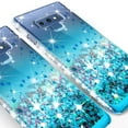 thumbnail image 4 of Compatible for Samsung Galaxy Note 9 Case, with [Temper Glass Screen Protector] SOGA Diamond Glitter Liquid Quicksand Cover Cute Girl Women Phone Case [Clear/Teal], 4 of 5