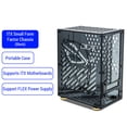 thumbnail image 3 of Caja de ordenador pequeña portátil, carcasa de plexiglás, carcasa compacta para PC, carcasa para PC de escritorio, placa base mini-ITX, fuente de alimentación flexible, 3 of 8