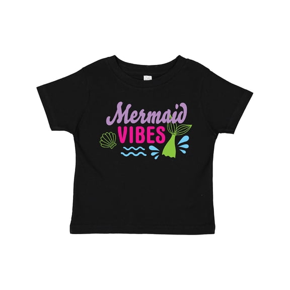 Inktastic Mermaid Vibes with Tail and Seashell Girls Toddler T-Shirt