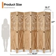 thumbnail image 5 of Jostyle 6 Panel Solid Wood Room Divider Privacy Screen - Freestanding Folding Partition with Barn Door Openwork Design, Paulownia Wood Frame Natural, No Assembly for Living Room, Bedroom, Office, 5 of 10