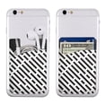 thumbnail image 5 of YFYANG Universal Adhesive Cell Phone Card Holder, Black and White Line Texture Leather Cell Phone Wallet Sticker, 5 of 6