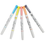 مجموعة هايلايتر بطرفين Zebra Mildliner ، 5 ألوان ، ودية