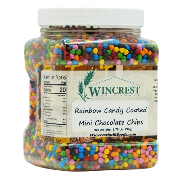 WinCrest Rainbow Candy Coated Chips || Edible Baking Decorations || 1.75 Lb Tub