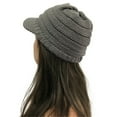 thumbnail image 3 of QWERTYU with Brim Beanie Hats for Women Warm Soft Winter Cable Knit Thick Hats D One Size, 3 of 6