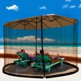 thumbnail image 4 of TOPCHANCES 12-13ft Patio Umbrella Mosquito Netting with Zipper Door, Polyester Mesh Screen, Height Diameter Adjustable, for Outdoor Patio Garden, 400x240cm(DxH), Brown, 4 of 10