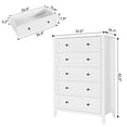 thumbnail image 2 of 5 Drawer Dresser for Bedroom, Tall Wooden Chest for Hallway & Entryway with Metal Knobs, Modern Storage Cabinet, 2 of 7