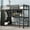 Black+Metal, variant on LOOM Full Size Loft Bed Frame with Built-in Wardrobe,Metal Loft Bed with Desk and Storage Shelves,Black
