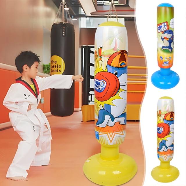 Saco de boxeo inflable para niños, columna de boxeo inflable gruesa, sacos de arena inflables para niños para hacer ejercicio, sacos de arena para aliviar el estrés para ventilar Akmoler