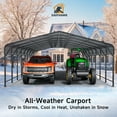 thumbnail image 6 of EASYHAWK 20x40 FT Heavy Duty Galvanized Steel Carport - Outdoor Metal Carport Vehicle Shelter for Cars, Trucks, SUVs, Boats & Tractors, 6 of 7