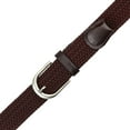 thumbnail image 4 of Falari Men Women Canvas Elastic Fabric Woven Stretch Braided Belt - Dark Brown XX-Large, 4 of 5