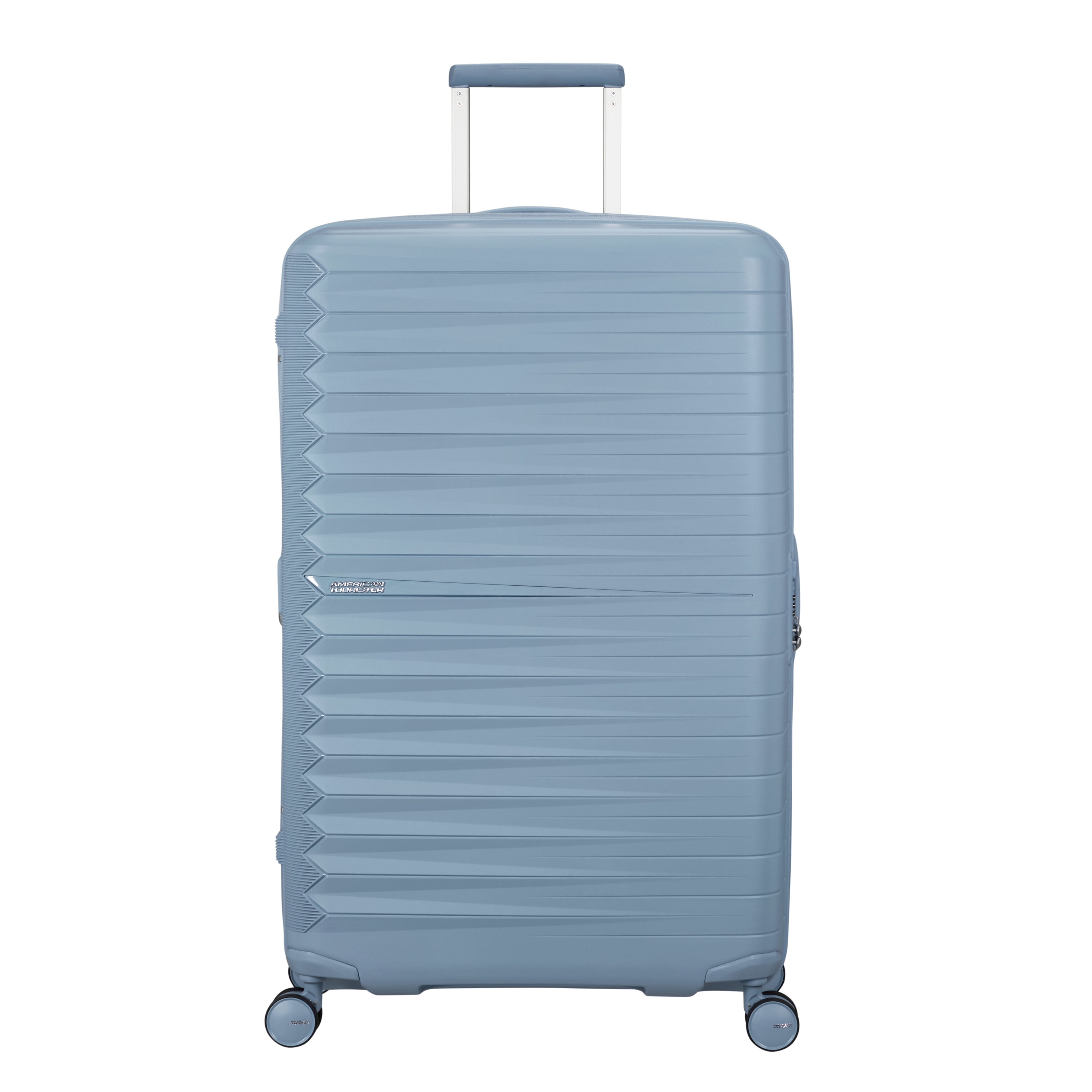 American Tourister Fastforward Hardside Large Checked Suitcase with Spinner Wheels - Steel Blue