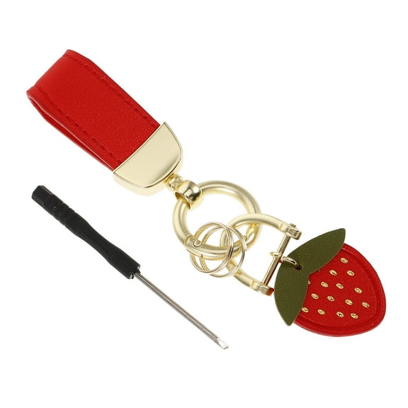 Car Key Chain Fob Strawberry Accessories Keyring Keychain Red Wristlet Bags Chic Ornament and Women