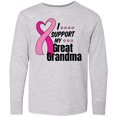 thumbnail image 3 of Inktastic Breast Cancer Awareness I Support My Great Grandma Long Sleeve Youth T-Shirt, 3 of 5