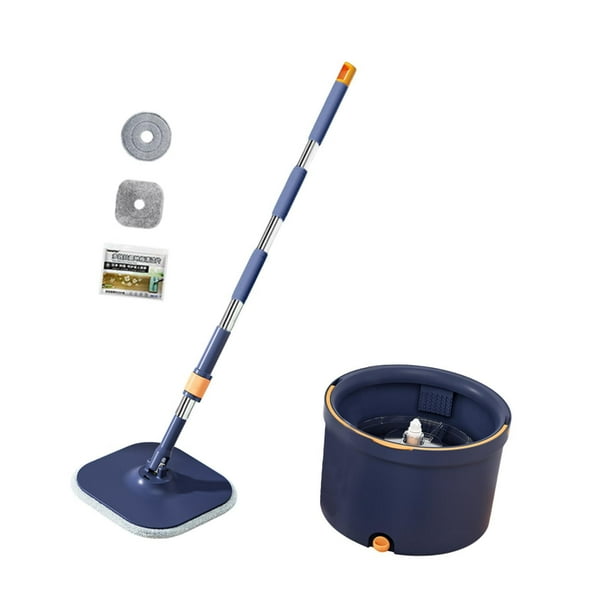 cubo de cubo cubo de plano con cabezas de trapeador de reemplazo de microfibra Mops de microfibra de agua sucia para baño para baño Azul