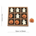 thumbnail image 2 of Halloween Tic Tac Toe Board Game Decor, 1 Wooden Grid Board with 5 Ghost and 5 Pumpkin Pieces, Spooky Seasonal Tabletop Ornament, Fall Home Party Accent, 2 of 8