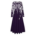 thumbnail image 4 of FrzhBrz Women's Summer Casual Maxi Dresses Fall Long Sleeve Floral Printed Casual Dress with Pockets, 4 of 7