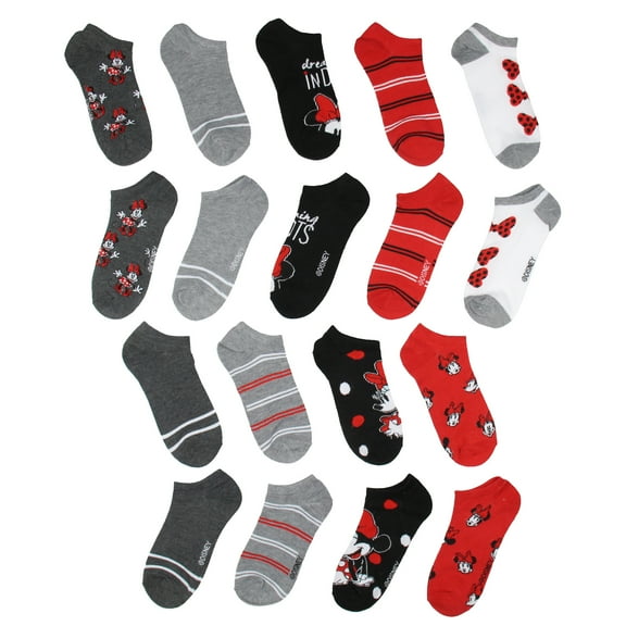 Disney Minnie Mouse Women's Socks Mix n' Match Ankle No Show Socks 8 Pack