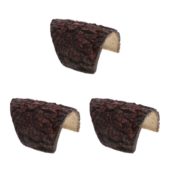 UPGRATOR 3-Piece Large Reptile Hideout Cave Set for , Bearded Dragon, Snake - Realistic Resin Tree Trunk Decor for Terrarium & Aquarium