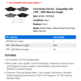 thumbnail image 2 of Front Brake Pad Set - Compatible with 1999 - 2002 Mercury Cougar 2000 2001, 2 of 2