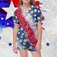 thumbnail image 2 of Ensemble de Pyjama d'Été pour Garçons et Filles Imprimé Jour de l'Indépendance Manches Courtes T-Shirt Short Vêtements pour Enfants, 2 of 7
