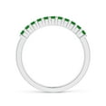 thumbnail image 2 of Angara Rings - Natural Square Shape Emerald Semi Eternity Wedding Ring in 14K White Gold for Women (Size-1.9mm) | May Birthstone Jewelry, Birthday, Anniversary, Jewelry Gift for Women, 2 of 11