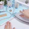 thumbnail image 3 of 3 Yard Self Adhesive Pearl Ribbon Sticker 0.4 Inch Rhinestone Trim Applique White Pearl Banding Diamond Inlaid Fringe Rhinetones Trim for Clothing Bridal Embellishments Colorful, 3 of 9