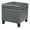 Leather Cement Grey, variant on Modern Tufted Faux Leather Storage Ottoman with Wheels | 18.8" Square Rolling Footrest Stool & Vanity Seat for Living Room, Bedroom, Dorm | Hinged Lid, Black