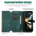 thumbnail image 2 of Jiahe Cover for Samsung Galaxy Z Fold 3, Mulit-Function Wallet Case,Flip Leather Zipper Card Holder Stand with Adjustable Shoulder Strap Full Body Protection Case Cover, darkgreen, 2 of 8