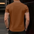 thumbnail image 4 of Men's Short Sleeve Polo Shirt Classic Collar Contrast Trim Vintage Pattern Solid Color Casual Sports Summer Spring Outdoor Leisure Daily Wear, 4 of 4