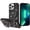 Black, variant on For iPhone 13 Pro Max Butterfly Moveable Grip Stand With Small Diamonds Meta Buttons HQ Hybrid - Rose Gold
