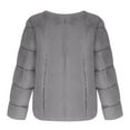 thumbnail image 4 of Black and Friday Women Warm Plus Size Casual 2023 Fall Coat Faux Coat Winter Clothes Long Sleeve Hoodless Casual Jackets Lady Fashion Gray XXXXL, 4 of 4