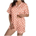 thumbnail image 2 of Censtreet Women's Pajamas Set 2 Pieces Cute Print Button Short Sleeve Shirt with Shorts Sleepwear PJs Set, 2 of 7