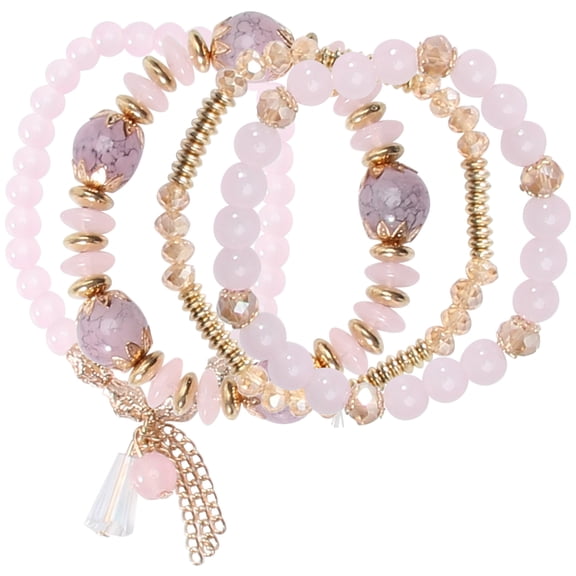 HEANUJJ 1Pack Women's Fashion Bracelets Pink Silicone Adjustable Size Fashionable Layered Hand Chain Bracelet