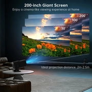 HY320 4K Android 11 Smart Projector,Portable WiFi 6 Bluetooth 5.0 with Auto Keystone Correction,180°Rotatable Home Theater, Outdoor,Gaming