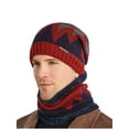 thumbnail image 2 of LAVA Winter Hat and Scarf Set for Men Warm Knit Beanie Hats Fleece Lined Neck Warmer (Red), 2 of 7
