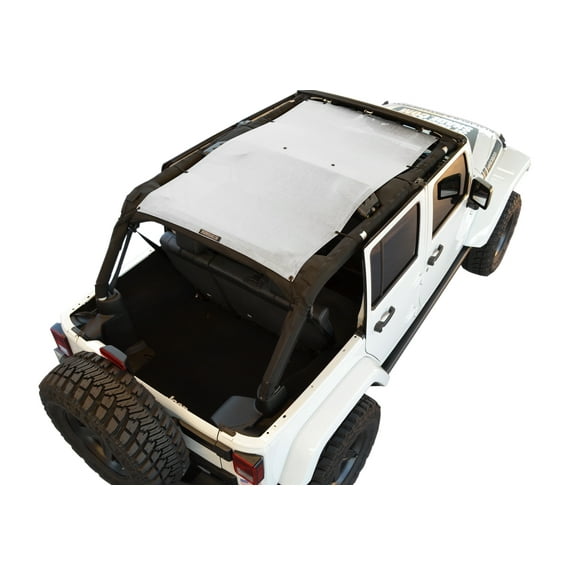 SPIDERWEBSHADE Jeep Wrangler Mesh Shade Top Sunshade UV Protection Accessory USA Made with 5 Year Warranty for Your JKU 4-Door (2007-2017)