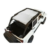 SPIDERWEBSHADE Jeep Wrangler Mesh Shade Top Sunshade UV Protection Accessory USA Made with 5 Year Warranty for Your JKU 4-Door (2007-2017)