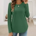 thumbnail image 2 of Holzkary Workout Tops for Women Crewneck Yoga Shirts Lightweight Athletic Gym Running Sport Casual T-Shirt Long Sleeve Shirts Crew Neck Casual Fall Fashion Blouses Basic Tops Work Clothes Green M, 2 of 9