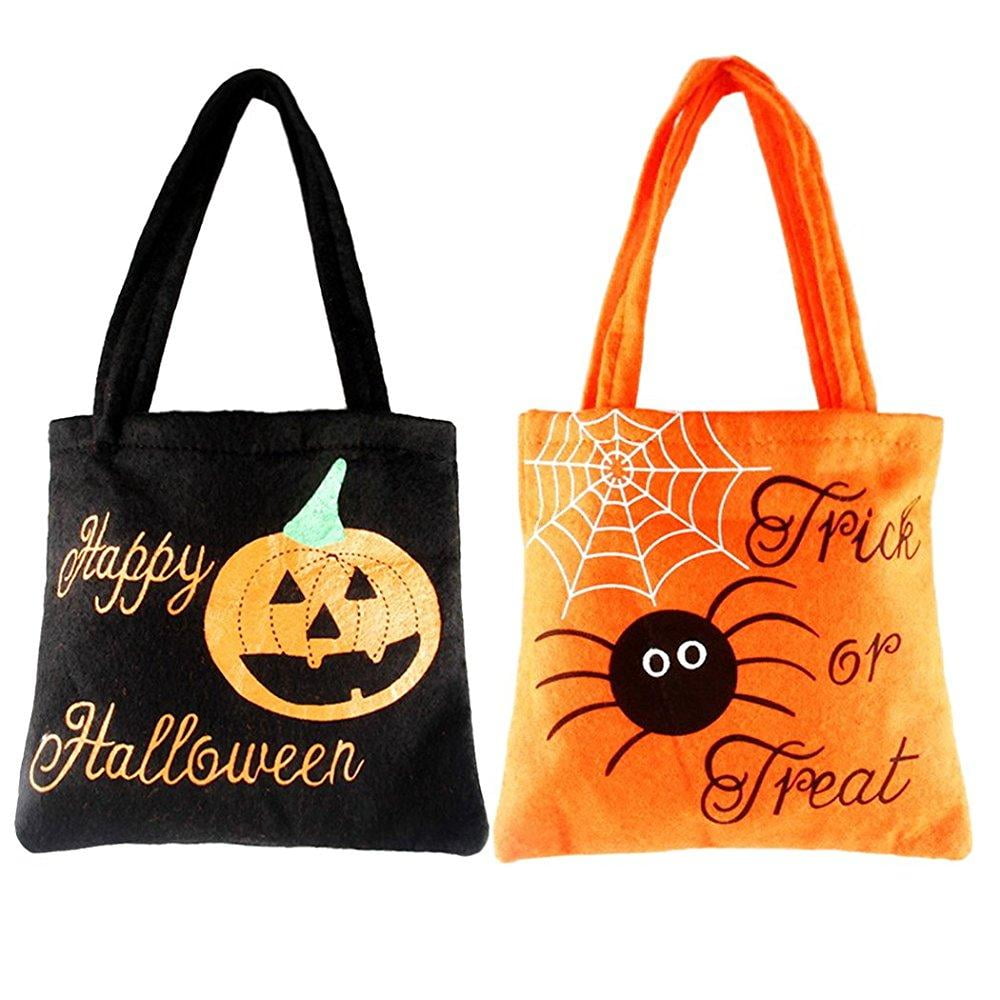 Outgeek halloween tote bag, 2 pack halloween party bag pumpkin spider