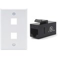 thumbnail image 1 of TianQi 25-Pack CAT6 RJ45 Keystone Jack Inline Couplers Black Bundle with 10-Pack 2 Port Keystone Wall Plates, 1 of 5