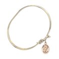 thumbnail image 2 of 5 3/4 inch Oval Eye Hook Bangle Bracelet w/ St. Theodore Stratelates in Gold-Filled, 2 of 3