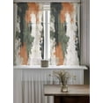 thumbnail image 4 of Vintage Sage Green Orange Curtains 45 Inch Length, Sheer Curtains for Bedroom Living Room Window Modern Abstract Art Rod Pocket Voile Drapes Kitchen Curtains Small Half Window 42"x45" 2 Panels, 4 of 7