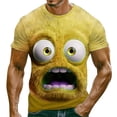 thumbnail image 6 of EliteGoogv Mens T Shirt Funny Expression Graphic Short Sleeve Tee For Men Breathable Casual Top With Cute Cartoon Face Summer Shirt Blue L, 6 of 8