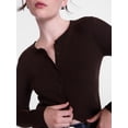 thumbnail image 5 of Scenario Women's and Women's Plus Ribbed Crewneck Cardigan Sweater, Lightweight, Sizes XS-4X, 5 of 6
