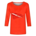 thumbnail image 5 of Dazajoo 4th of July 3/4 Sleeve Tops for Women American Flag Patriotic Tee Shirts 2024 Independence Day Womens Crew Neck Blouses Today Deals,Orange,XXL, 5 of 6