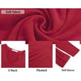 thumbnail image 6 of WellSize Plus Size Blouse for Women Dressy Pleated Tunic Tops Roll Up 3/4 Sleeve Shirts, 6 of 8