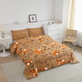 thumbnail image 3 of YST Cute Fox Comforter Set for Teens Orange Fox Bedding Set Wild Animals Bedding Home Decor for Kids Comforter Twin Size Plants Floral Quilted Duvet Set, 3 of 7