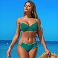 thumbnail image 4 of Hipattires Womens Bathing Suits Clearance Green Bikini Sets Comfy Beach 2 Piece Graphic Swimwear Swimsuits, 4 of 6