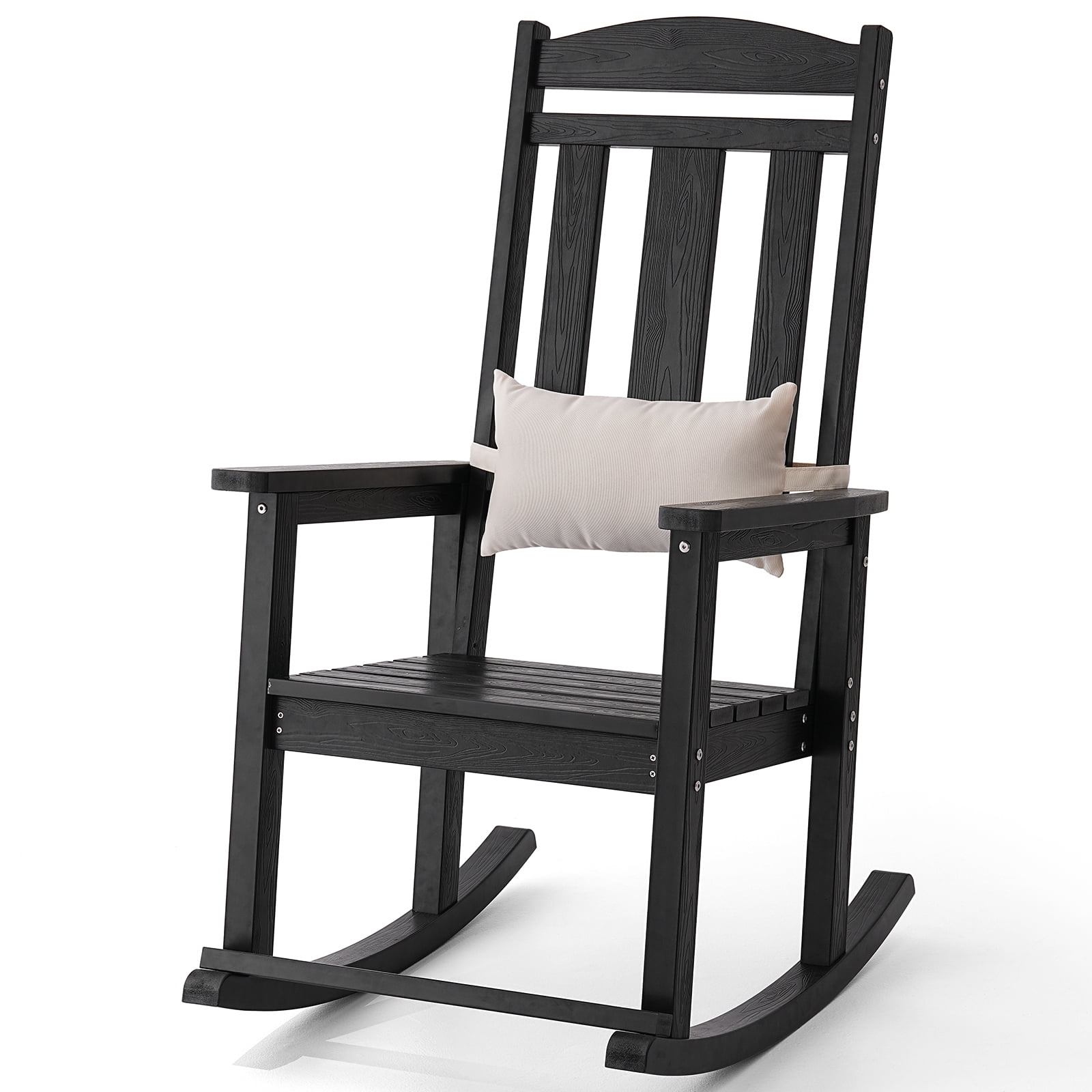 Dovov Outdoor Rocking Chair, All Weather Porch Rocker HDPS Patio Rocking Adirondack Chair for Patio Garden Lawn Balcony Porch Backyard Deck