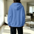 thumbnail image 4 of Hsovts Blue Women's Fashion Hoodies & Sweatshirts Long Sleeve Crewneck Sweatshirt Essentials Oversized Fleece Hoodie with Pocket Heavyweight Hoodies Pullover L, 4 of 5